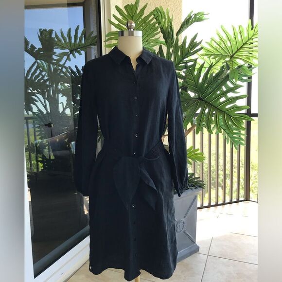 Lilly Pulitzer Navy Sleeve Notched Collar Dress - Picture 1 of 8